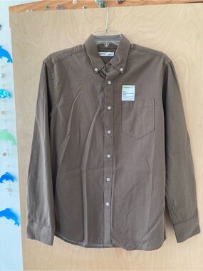Sonoma NWT Brown Button-Down Casual Work Dress Shirt Men’s Size Small